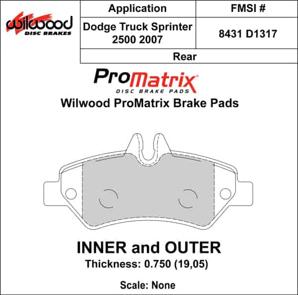 ProMatrix Rear Brake Pads Calipers: 2007 Dodge