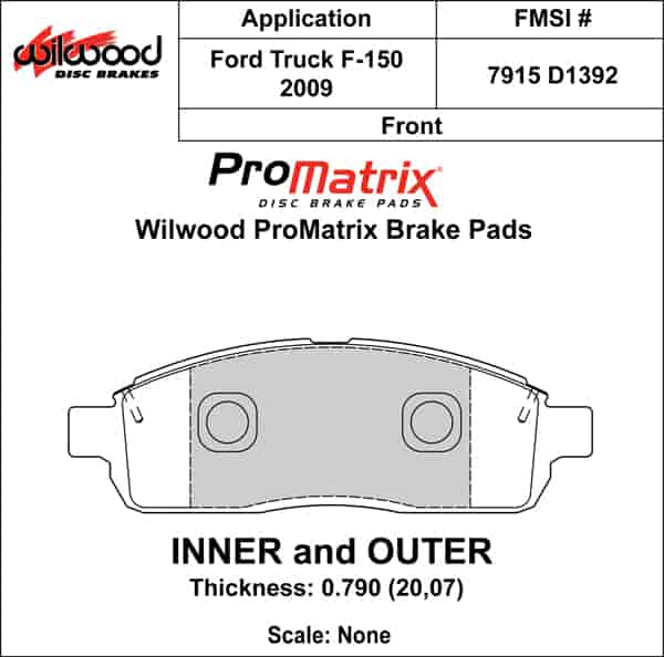 ProMatrix Front Brake Pads Calipers: 2009 Ford