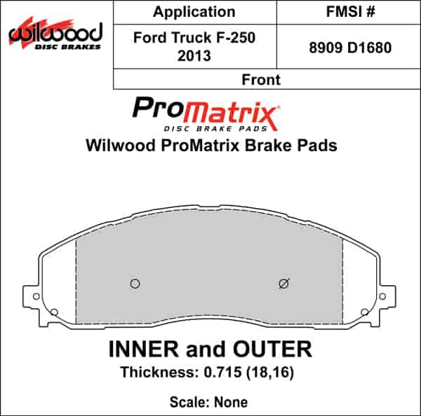 ProMatrix Front Brake Pads Calipers: 2013 Ford