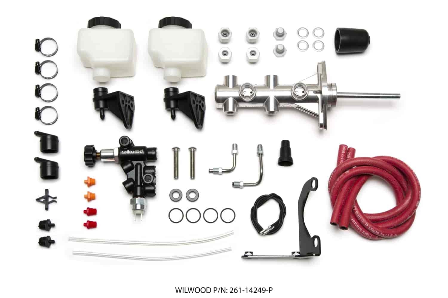 Compact Remote Tandem Master Cylinder Kit, 7/8 in. Bore [Ball Burnished (Polished) Finish]