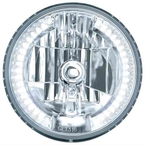 Crystal Round Headlight with LED Halo 7"