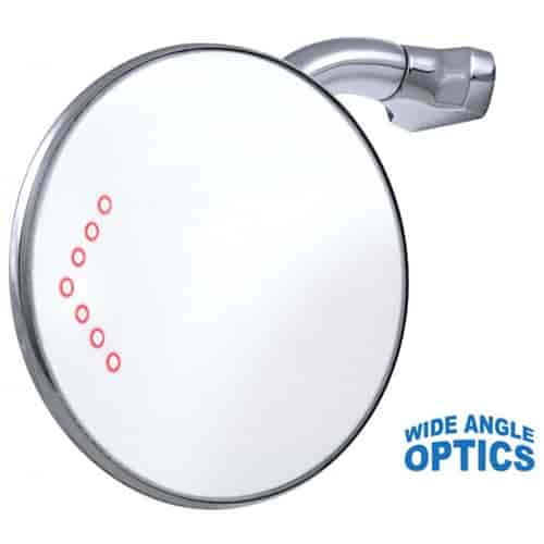 Universal Wide Angle Peep Mirror with LED Turn Signal 4"