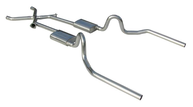 Crossmember Back X-Change Exhaust System with Turbo Pro Mufflers for 1964-1972 GM A-Body [3 in.]