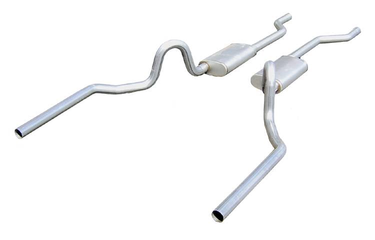 Crossmember Back Exhaust System with 18 in. Turbo Pro Mufflers for Select 1964-1972 GM A-Body [2.500 in.]