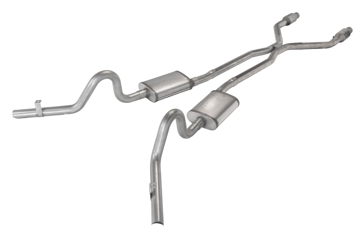 Crossmember Back H-Pipe Exhaust System with Turbo Pro Mufflers for 1978-1988 Chevy El Camino (Non-SS) [2.500 in.]