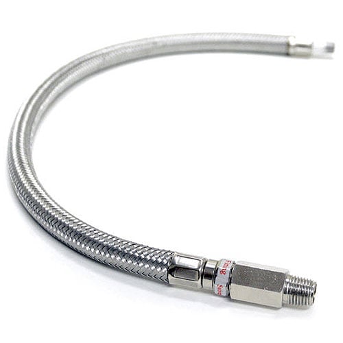 Stainless Steel Braided Leader Hose w/Check Valve 1/4" (M) to 1/4" (M) Swivel