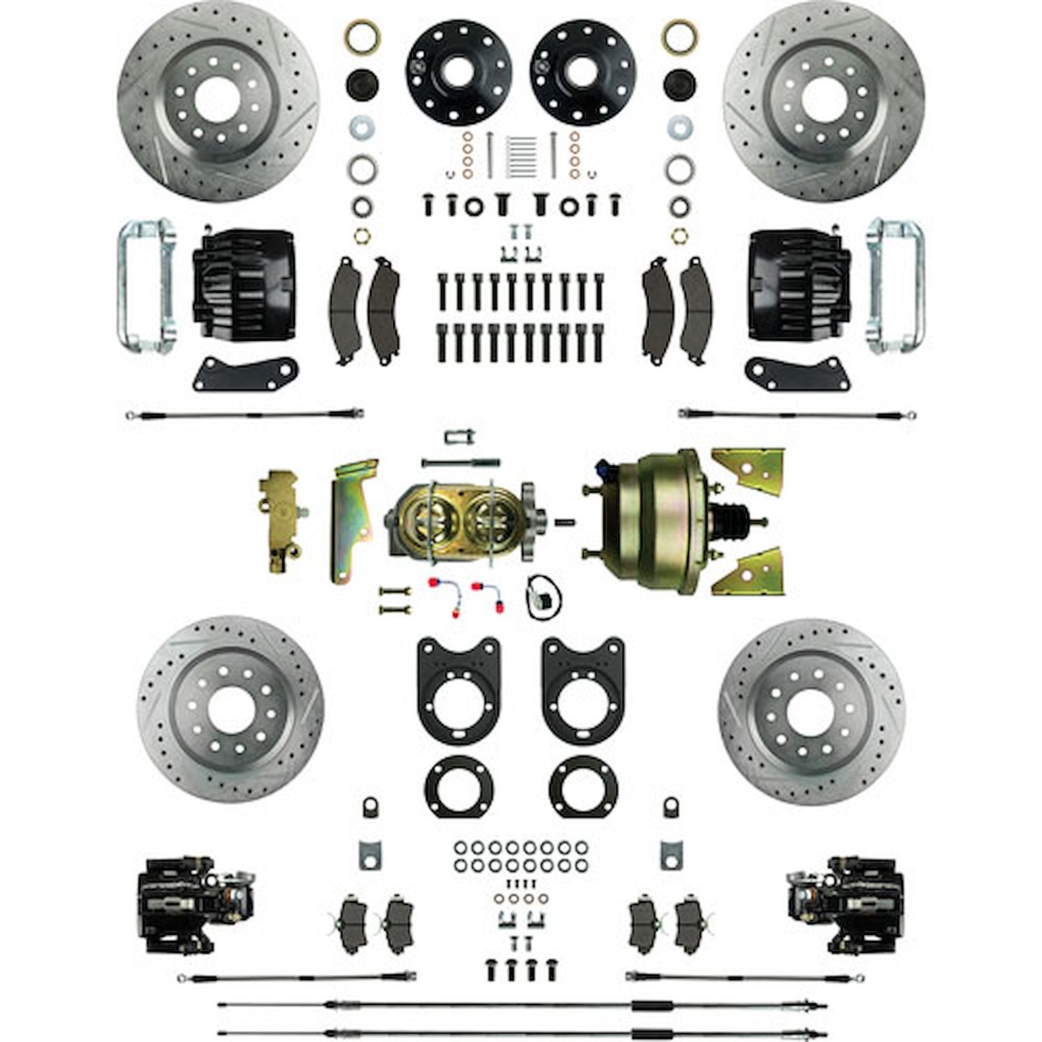 Signature Big Brake "62-"67 "X" Body, Black Calipers, Standard Height Spindles, 4 Wheel Power Disc Conversion