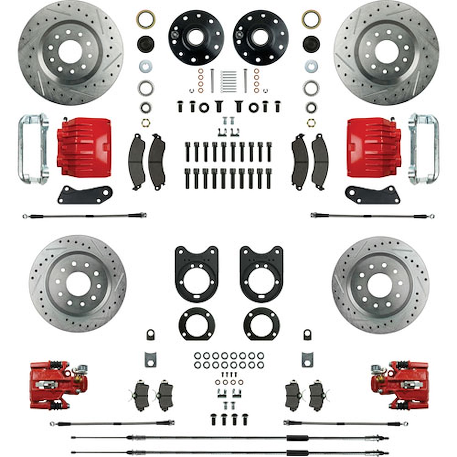 Signature Big Brake Wheel Kit & Rear Conversion 64- 72 GM A Body 67- 69 F Body 68- 74 X Body Red Calipers