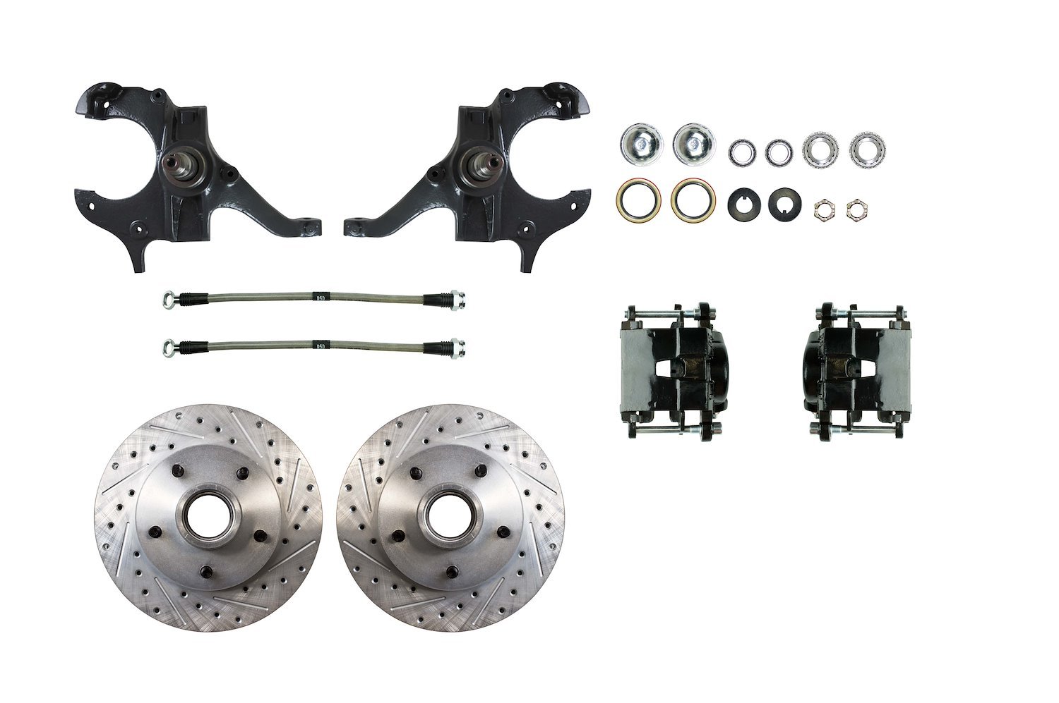 Front Disc Brake Conversion Kit with 2 in. Drop Spindles Fits Select 1982-1987 GM G-Body