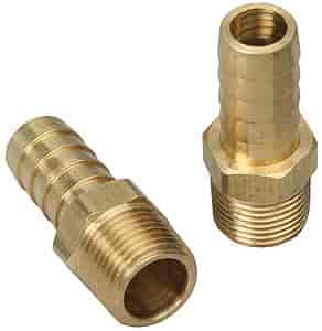 Straight Brass Fuel Fitting 3/8" NPT to 1/2" I.D. Barbed Hose