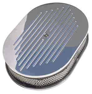 Pinstriped Oval Aluminum Air Cleaner Set 8-3/8" x 15"