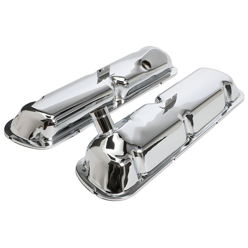 Chrome Plated Steel Valve Covers Small Block Ford 289-302W - Mustang Style