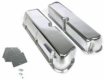 6726 TALL VALVE COVERS; SB FORD; PLAIN POLISHED ALUMINUM- NO HOLES