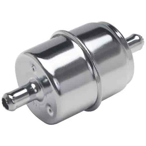 Disposable Chrome Fuel Filter 5/16" Inlet/Outlet