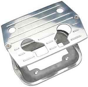 Polished Billet Aluminum Battery Tray Ball-Milled Pinstripe
