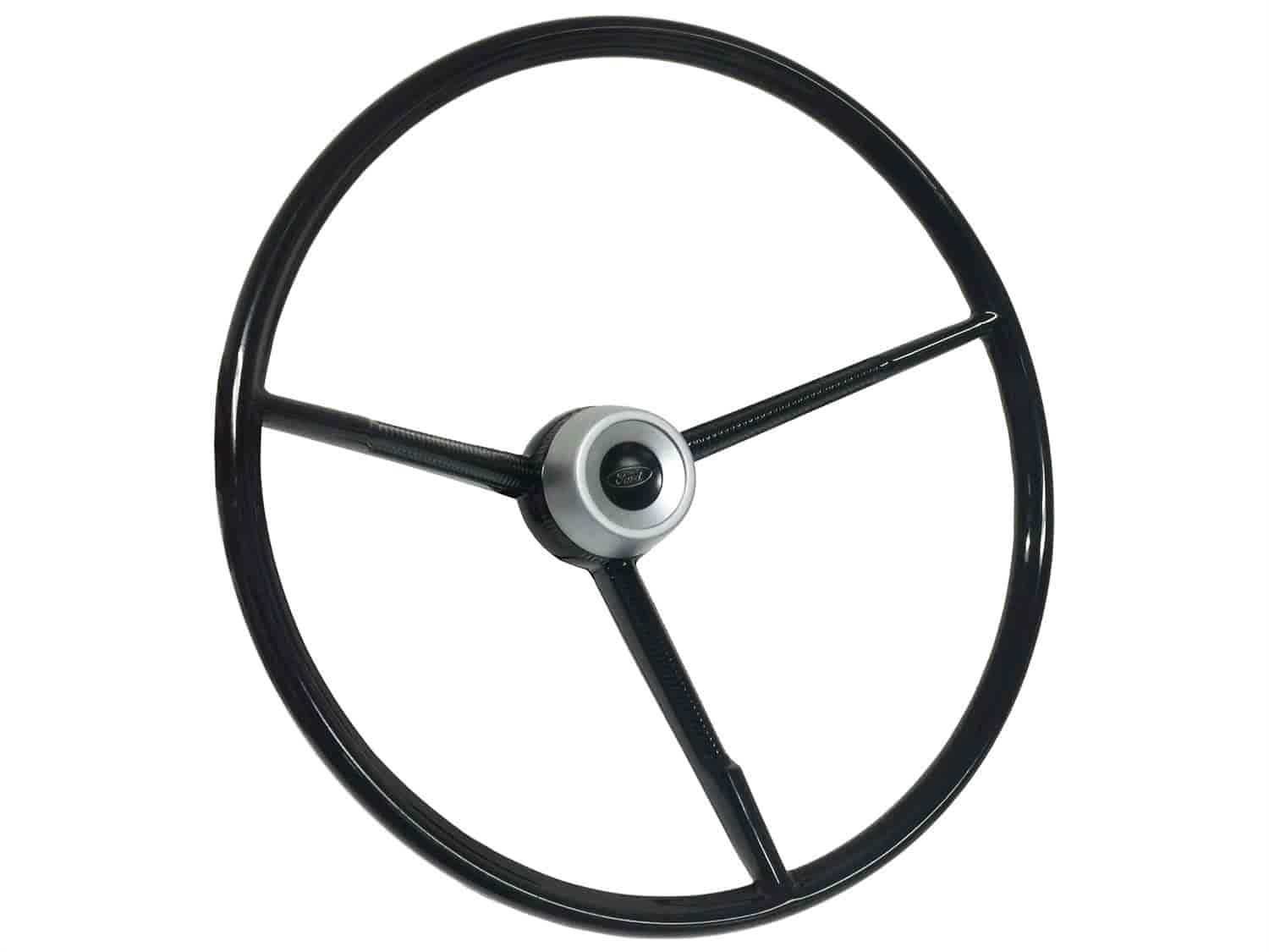 OE-Series Steering Wheel Kit 1960-71 Classic Ford, 17 in. Diameter, Gloss Black Finish, w/ Horn Button and Spring