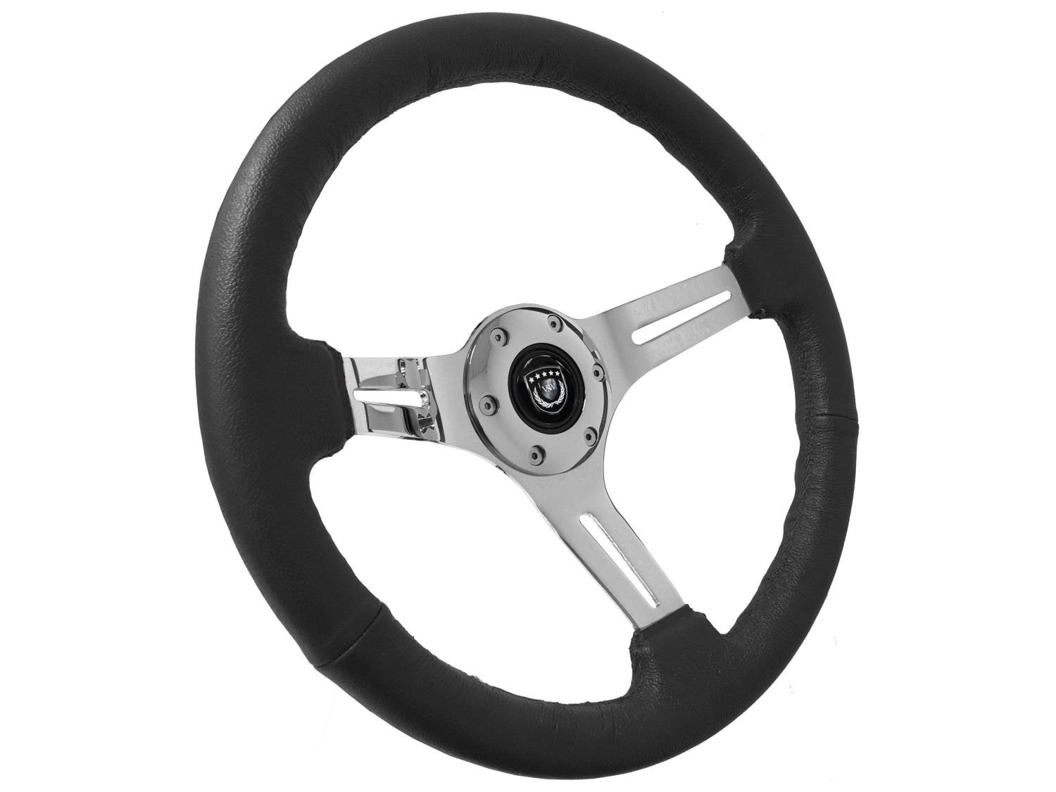 S6 Sport Steering Wheel, 14 in. Diameter, Premium Black Leather Grip