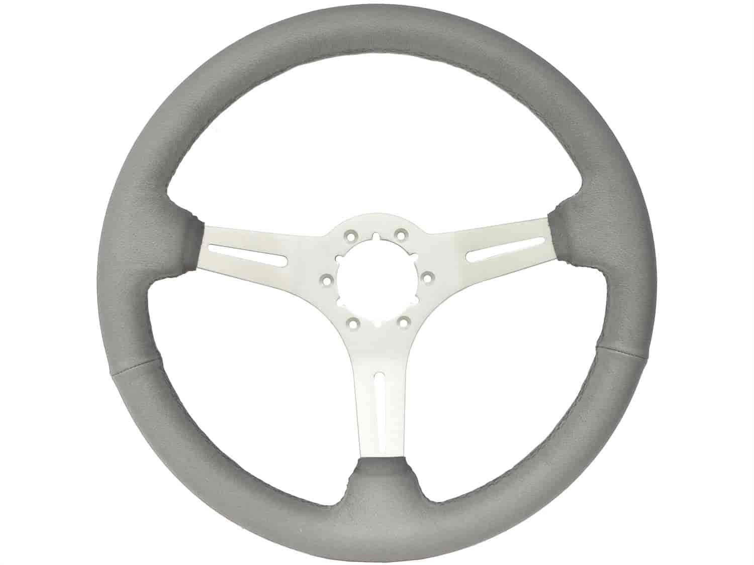 S6 Sport Steering Wheel, 14 in. Diameter, Premium Gray Leather Grip