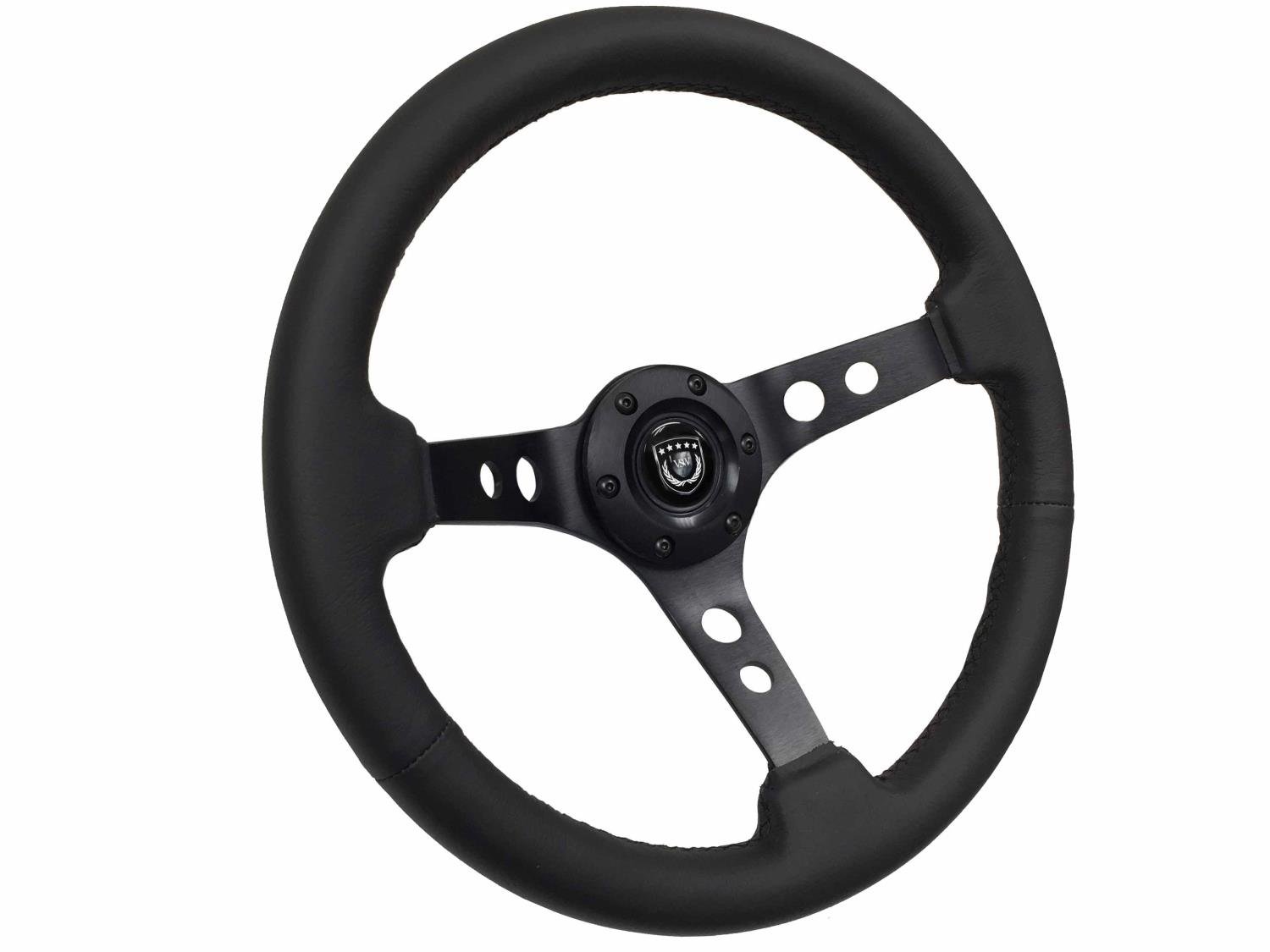 S6 Sport Steering Wheel, 14 in. Diameter, Premium Black Leather Grip