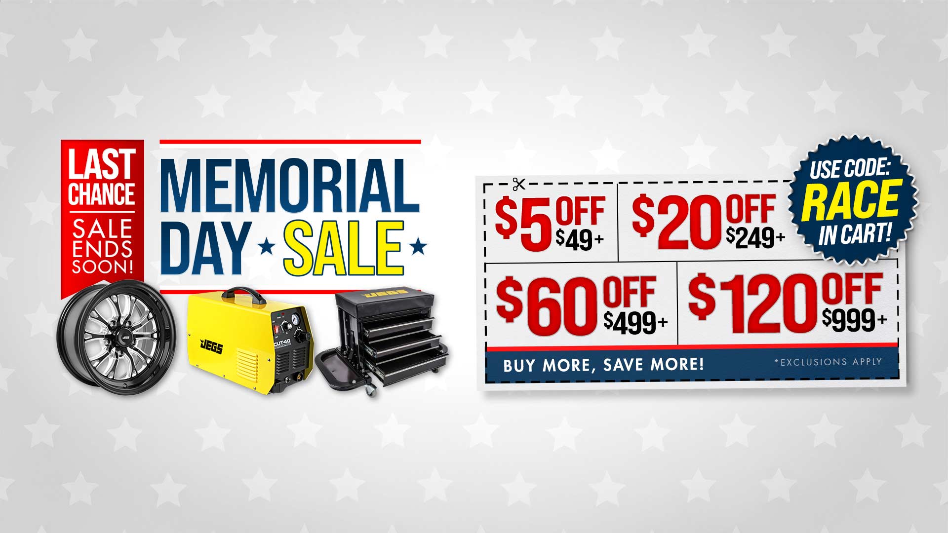 JEGS Memorial Day Promo Last Chance