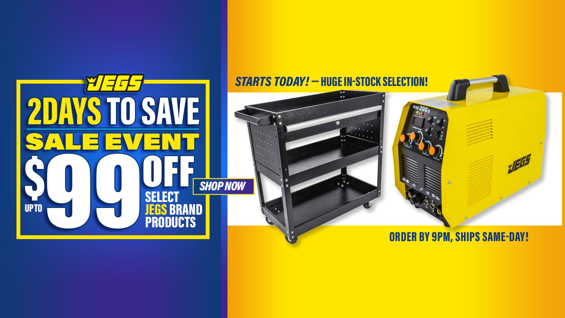 JEGS 2Day Up To $99 Off Select JEGS Brand Products
