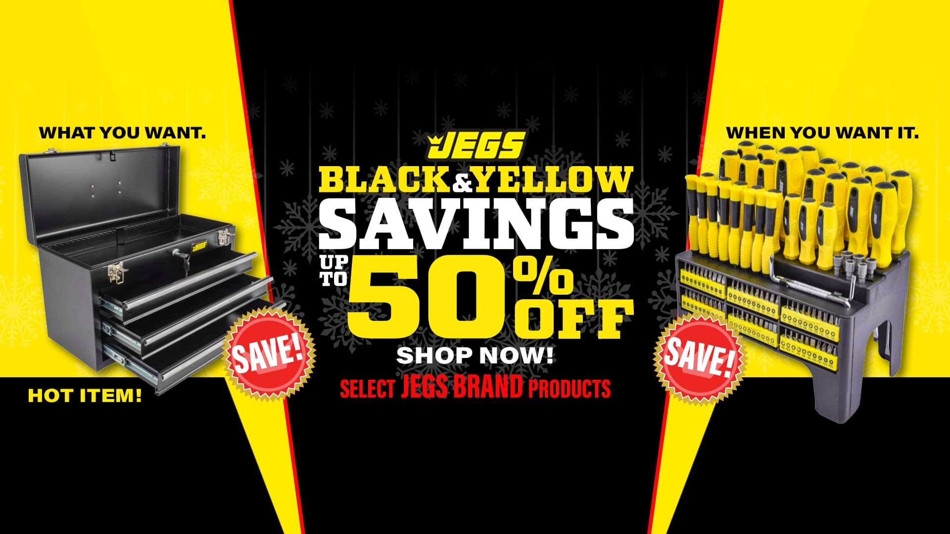JEGS Black and Yellow Savings Up To 50% Off