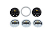 X-Series Temperature Gauge 100~300F / 40~150C Accesory Kit. Silver Bezel. Black Transmission & Oil F