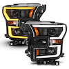 111639X Switchback Projector Headlights Black for 2015-2017 Ford F-150 Halogen Models