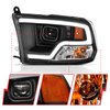 111404 Projector Black Housing Halogen Headlights Fits Select Dodge/Ram 1500, 2500, 3500 Trucks [Plank Style, Clear Lens] - image 3