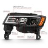111418 Projector Headlight Set 2022-2022 Jeep Grand Cherokee WK, 2017-2021 Jeep Grand Cherokee - image 2