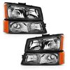 111452 Black Housing Headlights 2003-2006 Chevy Silverado 1500 - image 2