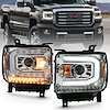 111486 Black Housing Headlights 2016-2019 GMC Sierra 1500