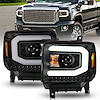 111513 Projector Headlight Set w/Halo Fits Select GMC Sierra 1500, GMC Sierra 2500 HD, GMC Sierra 3500 HD, GMC Sierra