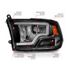 111515 Crystal Headlight Set Fits Select Ram 1500/2500/3500, Dodge Ram 1500/2500/3500 - image 4