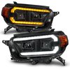 111602 Projector Plank Style Headlights w/Sequential Turn Signals and DRLs for 2010-2013 Toyota 4Runner [Black Housings] - image 2