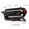 111602 Projector Plank Style Headlights w/Sequential Turn Signals and DRLs for 2010-2013 Toyota 4Runner [Black Housings] - image 4