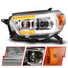 111603 Projector Plank Style Headlights w/Sequential Turn Signals and DRLs for 2010-2013 Toyota 4Runner [Chrome Housings] - image 2