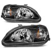 Black Housing Headlights 1999-2000 Honda Civic - image 3
