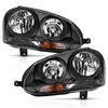 121542 Crystal Headlight Set 2006-2009 Volkswagen GTI, 2006-2009 Volkswagen Rabbit, 2005-2010 Volkswagen Jetta - image 2