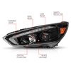 121564 Projector Headlight Set 2015-2018 Ford Focus - image 4