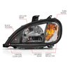 131028 LED Crystal Headlight Set 2000-2013 Freightliner Columbia - image 4