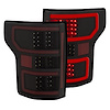321338 Black LED Tail Lights for 2018-2020 Ford F-150 [Red Light Bar]