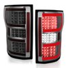 321339 Chrome Housing LED Tail Lights for 2018-2020 Ford F-150 [Red Light Bar, Smoke Lens] - image 3