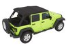54423-17 Trektop Glide Slantback Soft Top for 2007-2018 Jeep Wrangler JK 4-Door, Premium Black Twill - image 3