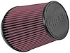 Universal Racing Oval Tapered Cone Air Filter, 6 in. Flange ID, 7.25 in. Base, 5 in. Top, 7 in. Tall [Red Oiled Cotton]