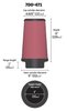 Universal Cone Air Filter SynthaFlow "Oiled" Filter - image 2