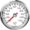 L25-ET4-LEG 2-5/8 in. EGT Temp Gauge, 100-1100C