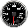 R25-OP1-REV 2-5/8 in. Oil Pressure Gauge, 0-30 psi, w/Warning
