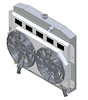 1-98508-212BL High-Performance Radiator & Brushless Fan Kit, 1961-1964 Ford Truck, Auto Trans, 2.75 in. Core, W/Shroud