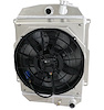 1-10503-218BL300 High-Performance GM LS Swap Radiator & Brushless Fan Kit, 1939 Chevy Street Rod, Auto Trans, W/Shroud - image 1